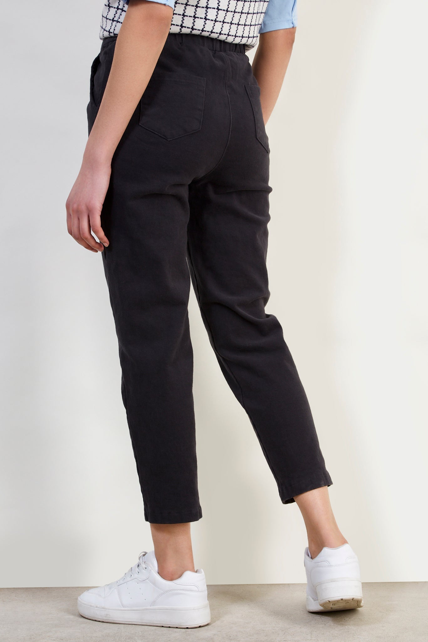 Charcoal thick loose fit drawstring trousers