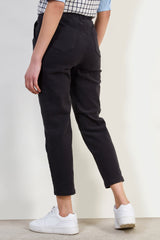 Charcoal thick loose fit drawstring trousers