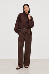 Chocolate brown high low windbreaker
