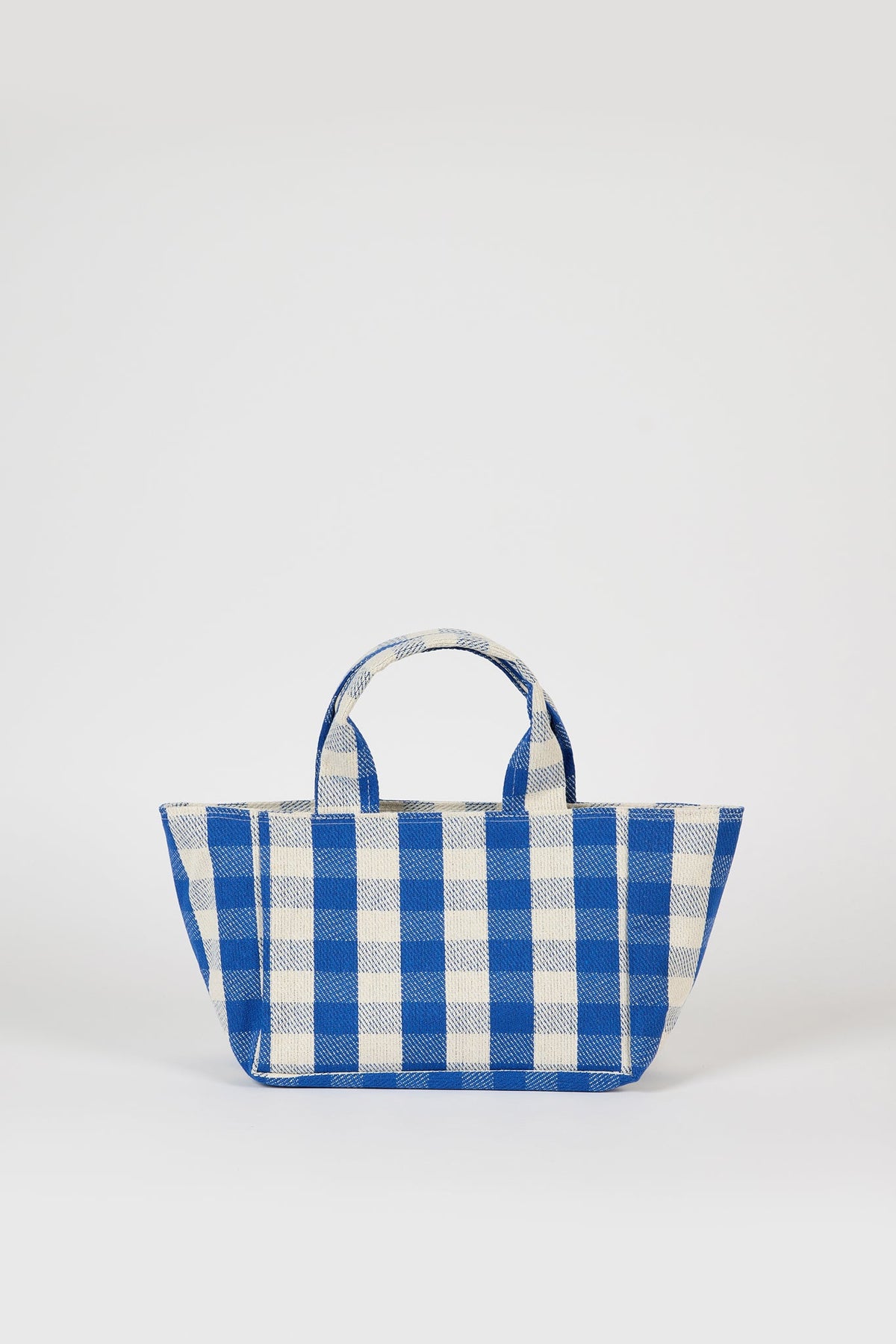Cobalt blue giant check mini tote bag