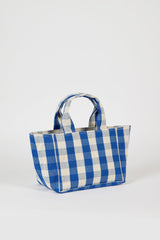 Cobalt blue giant check mini tote bag