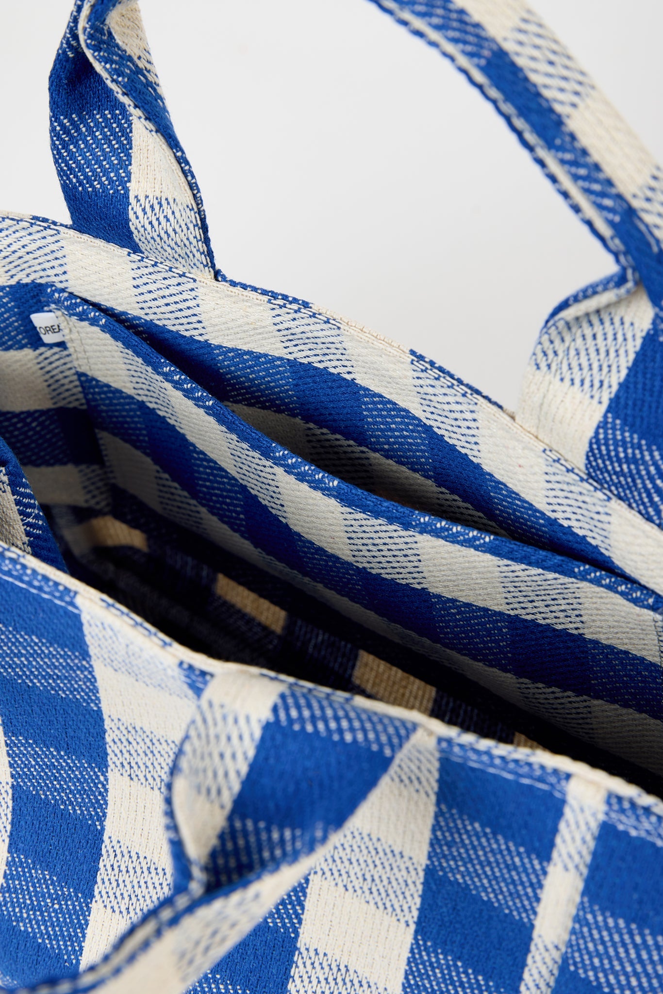 Cobalt blue giant check mini tote bag