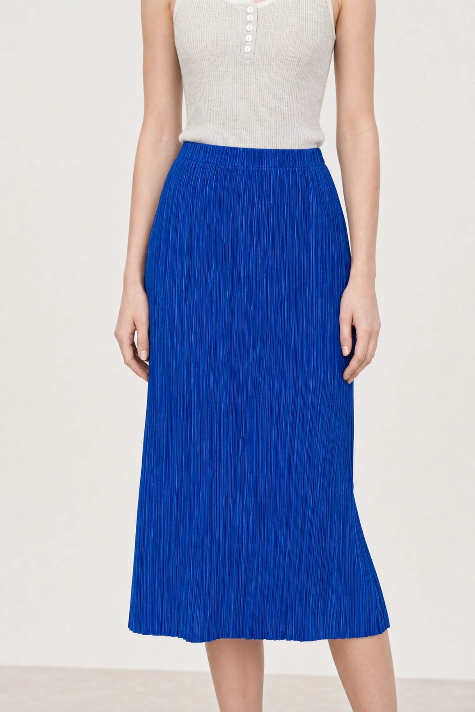 Cobalt blue ribbed skirt