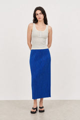 Cobalt blue ribbed skirt