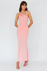 Karyl Shoulder Sash Midi Dress Apricot