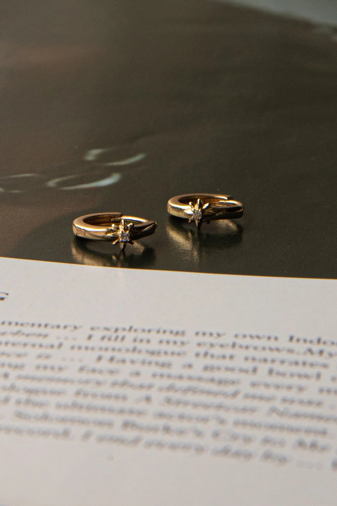 Starlight Diamante Hoop Earrings Gold