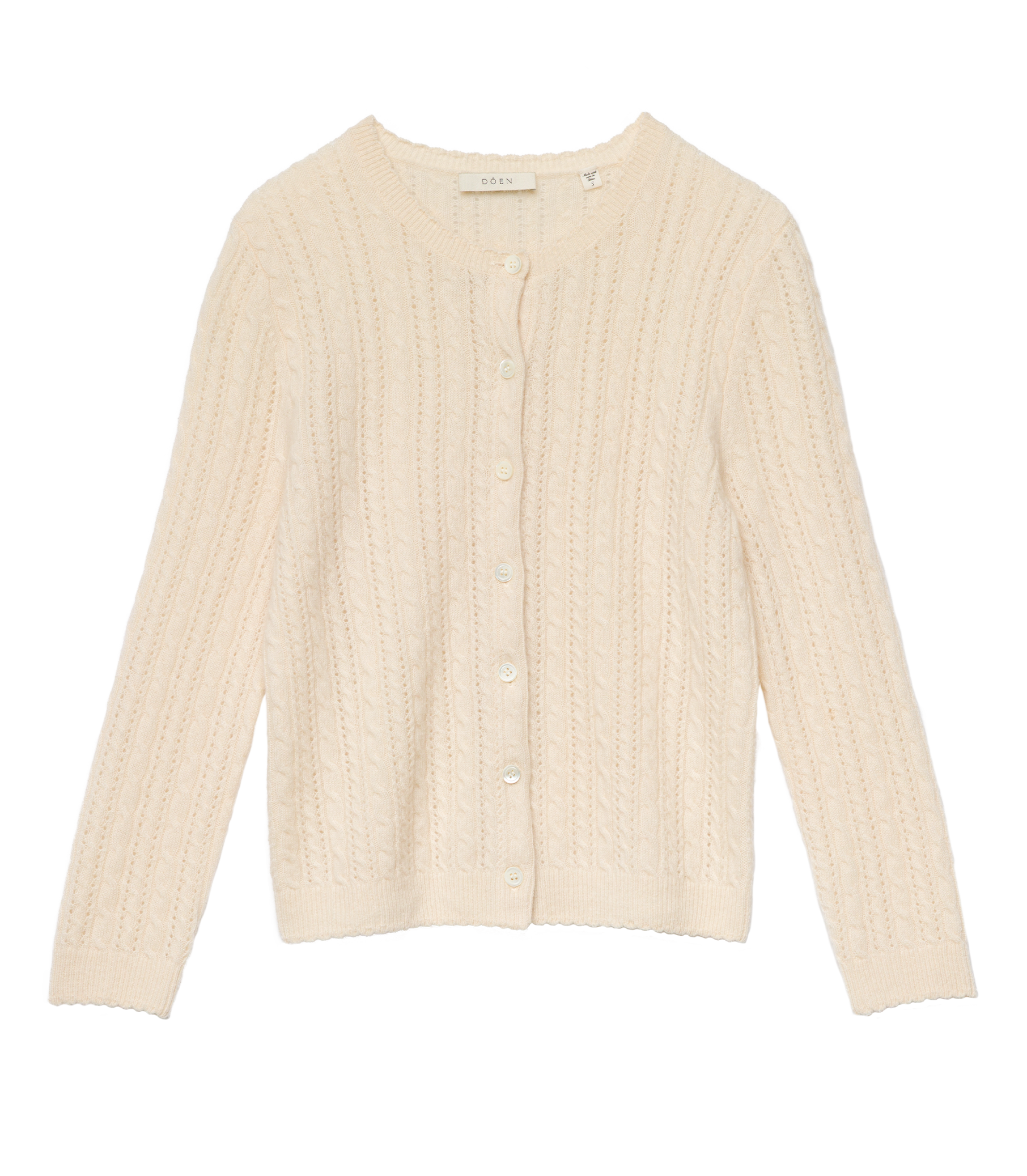 DANAE CASHMERE CABLE CARDIGAN -- DOGWOOD