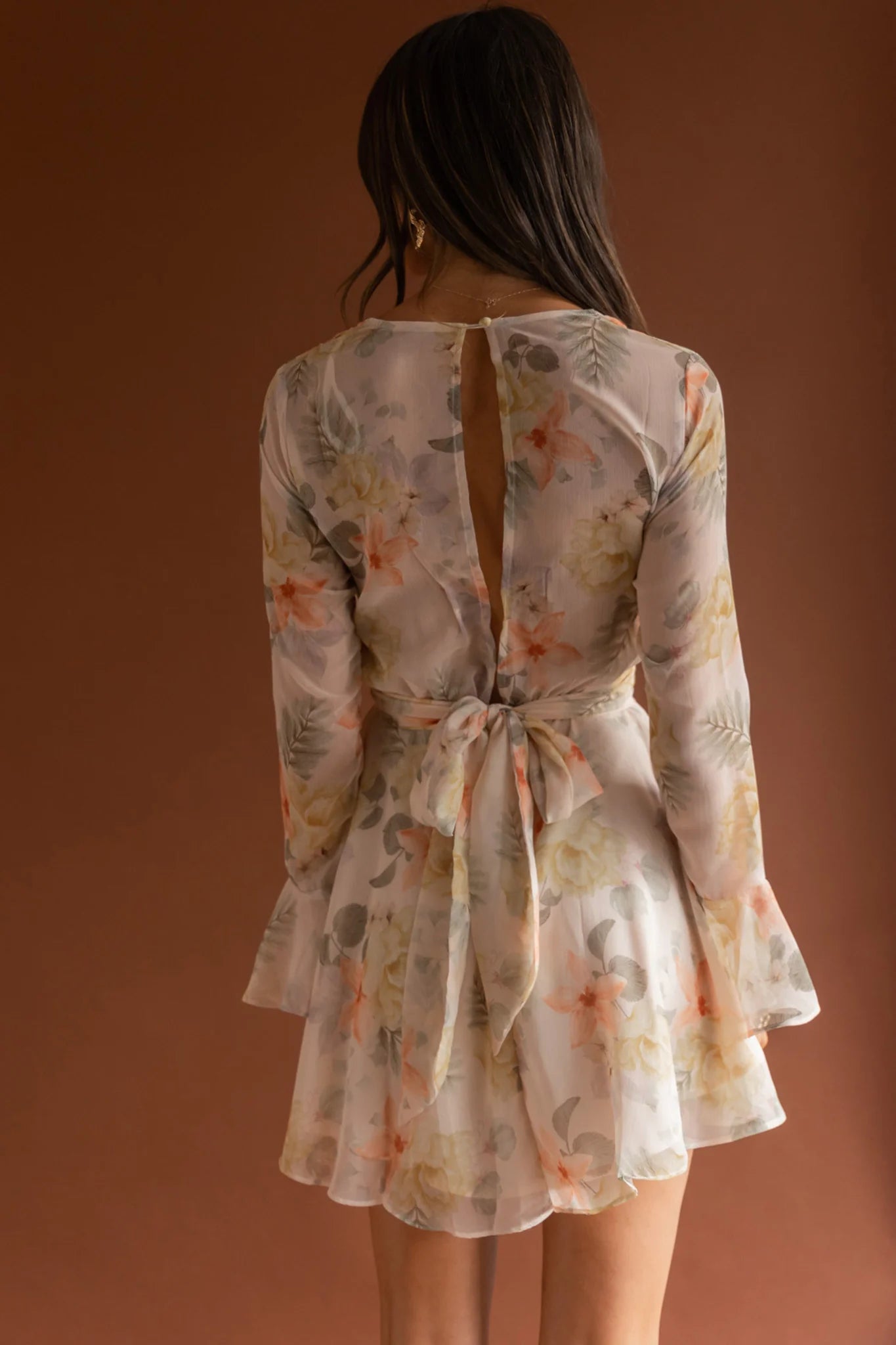 Unconditional Tied Front Dress Floral Yellow