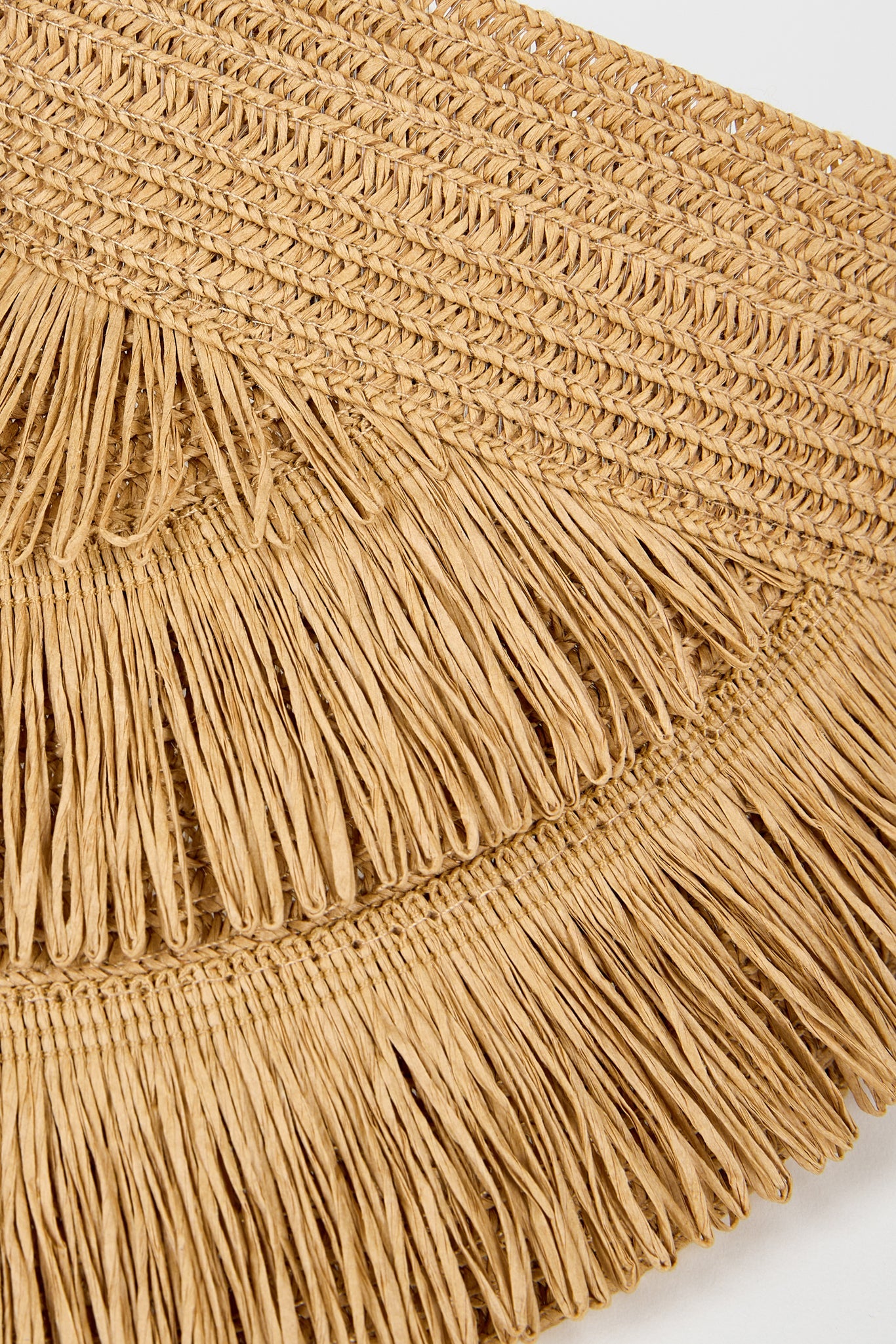 Dark beige tiered straw sun visor