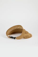 Dark beige tiered straw sun visor