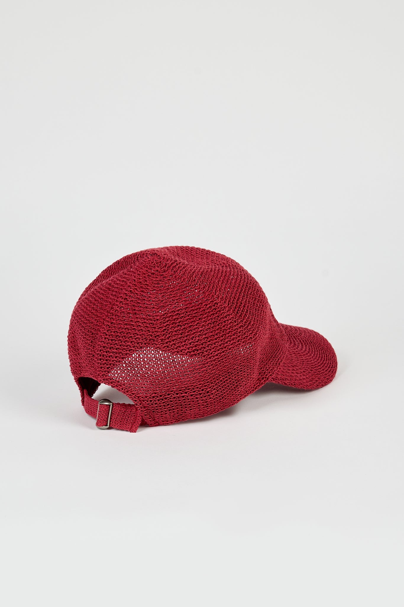 Dark red straw weave baseball hat