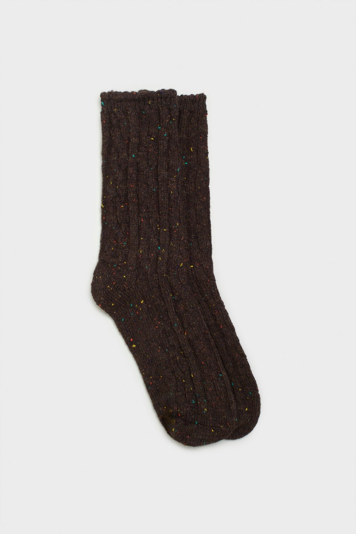 Dark brown rainbow fleck thick socks