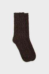 Dark brown rainbow fleck thick socks