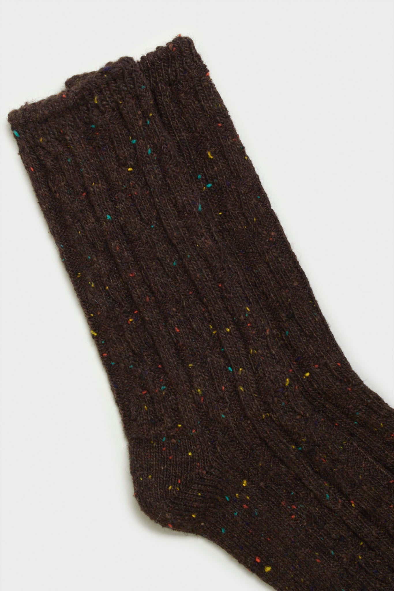 Dark brown rainbow fleck thick socks