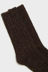 Dark brown rainbow fleck thick socks