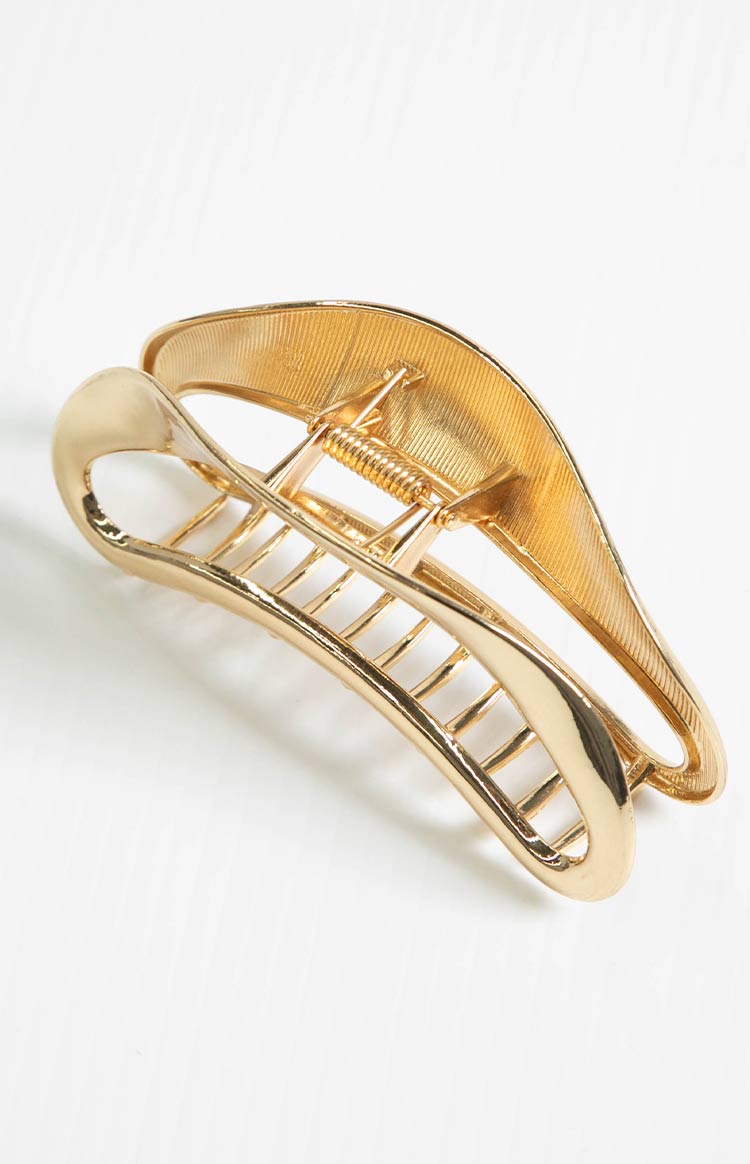 Delva Gold Hollow Claw Clip