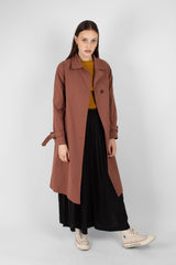 Dusty pink single breasted trench coat