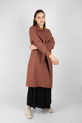 Dusty pink single breasted trench coat