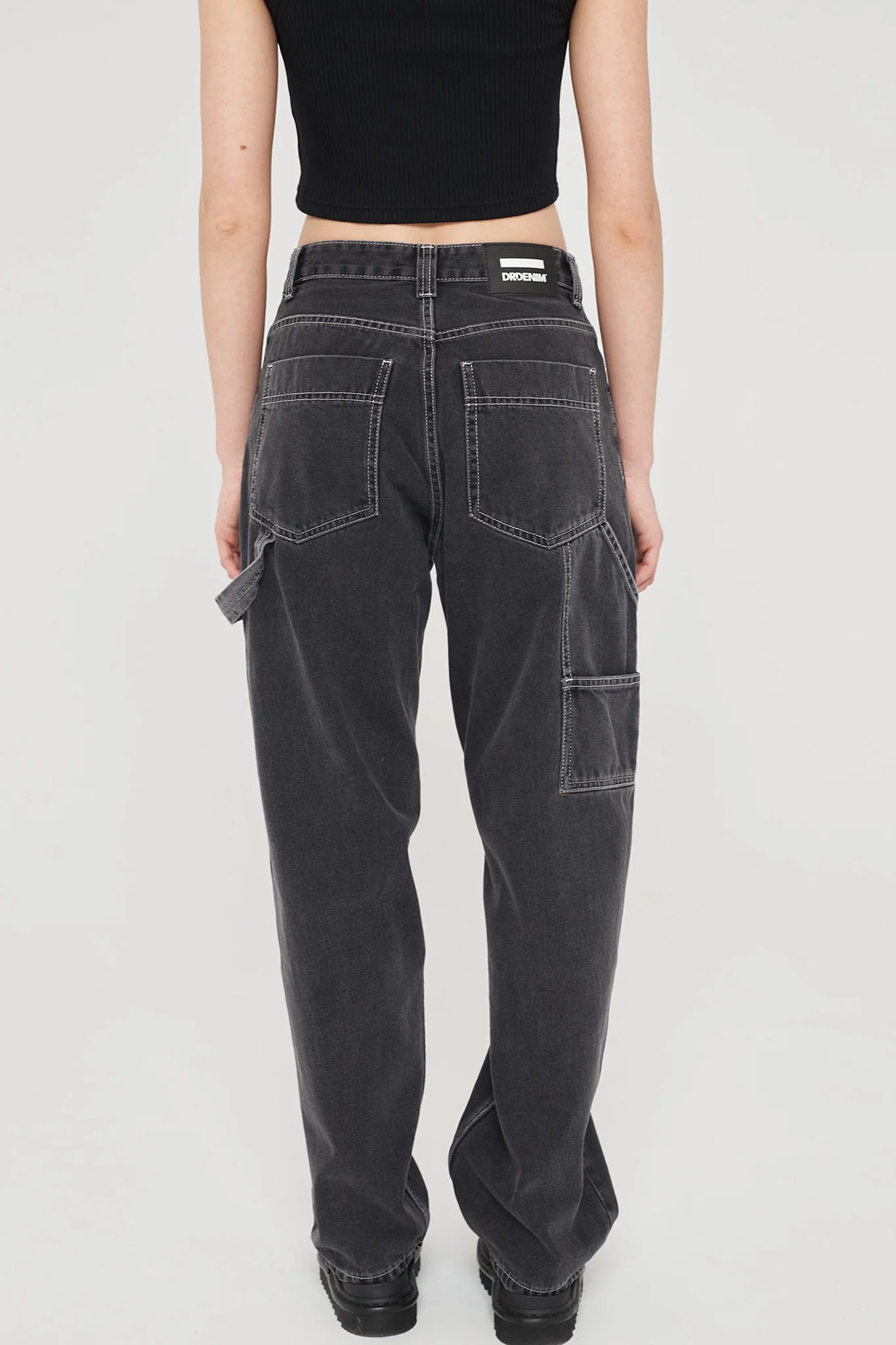 DR DENIM Faye Worker Concrete Black