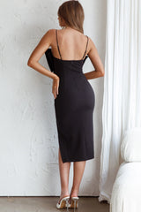 La Palazza Bow Feature Midi Dress Black