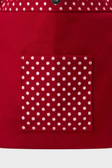 Red and white polka dot tote bag