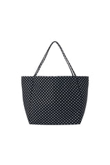 Black and white polka dot tote bag