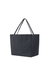 Black and white polka dot tote bag
