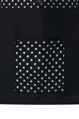 Black and white polka dot tote bag