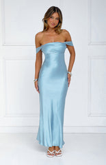 Ella Light Blue Off Shoulder Formal Dress