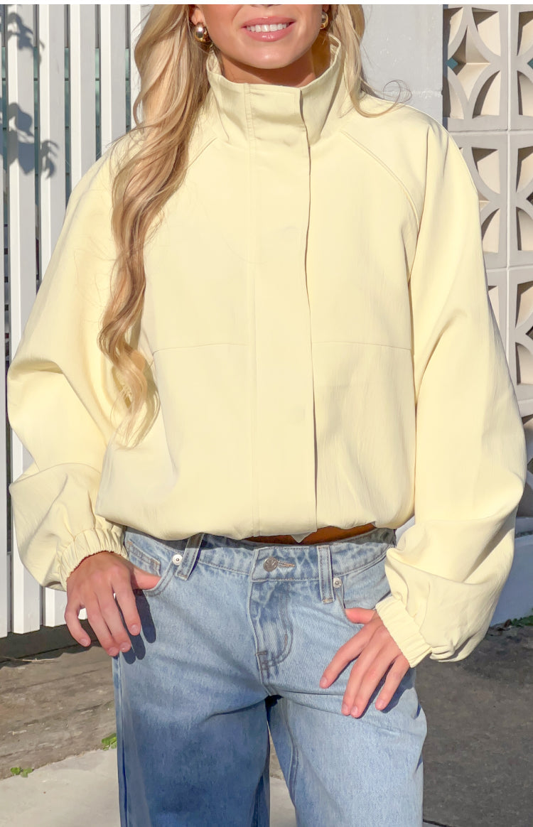 Enya Yellow Funnel Neck Sports Jacket