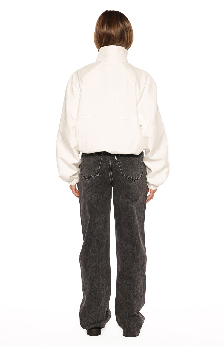 Enya Cream Funnel Neck Sports Jacket