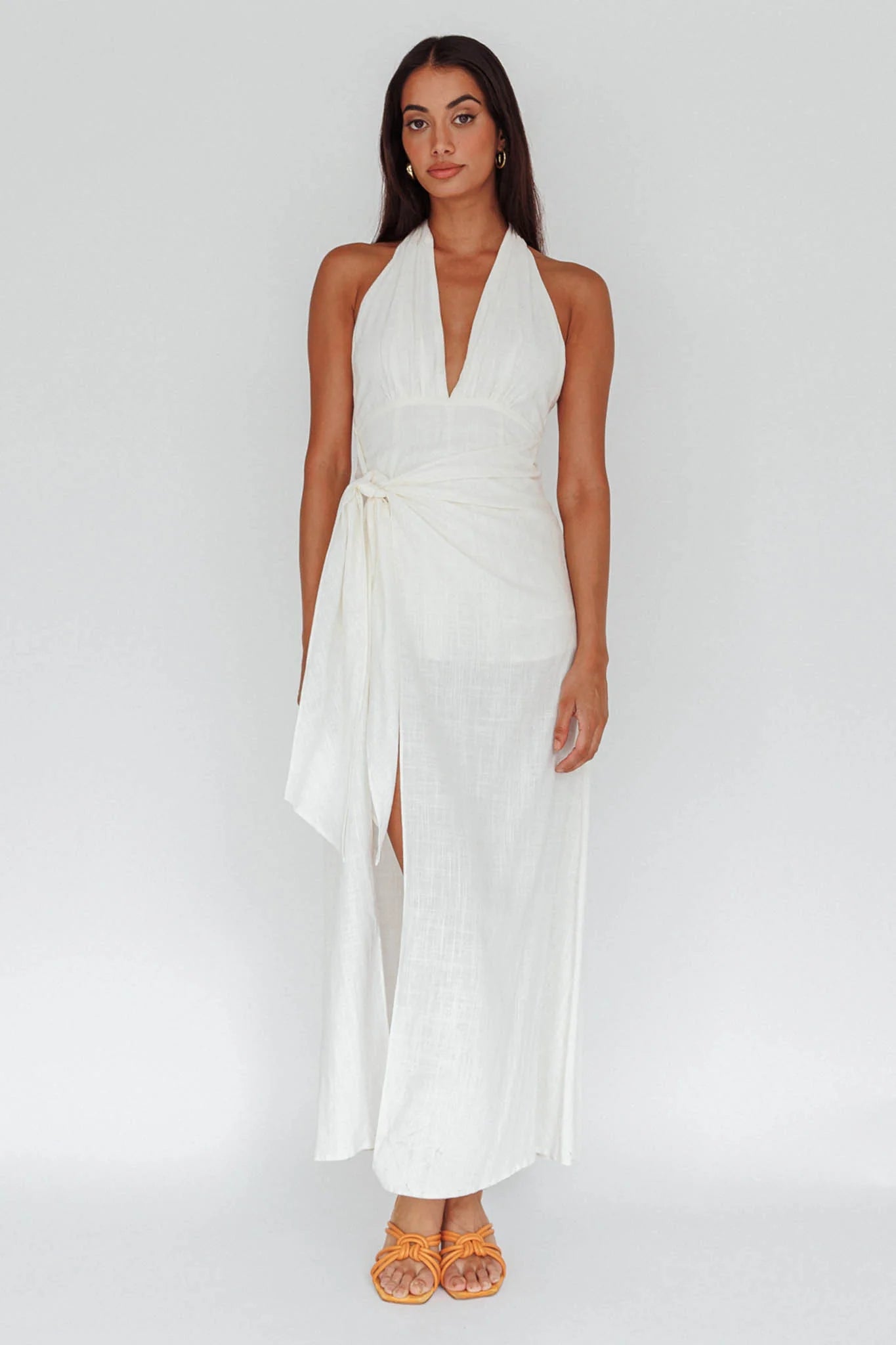 La Habra Halterneck Romper White