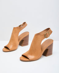 Nadiah Vegan Leather Open Toe Heel Sandal