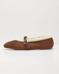 Lyla Faux Suede Shearling Ballet Flats