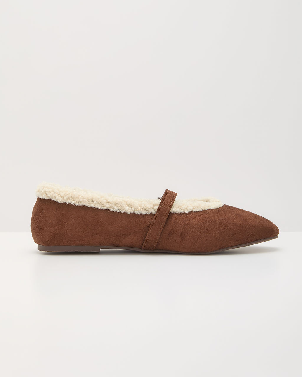 Lyla Faux Suede Shearling Ballet Flats