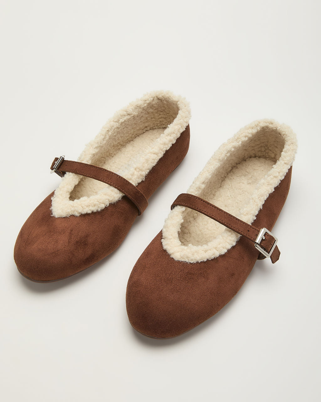 Lyla Faux Suede Shearling Ballet Flats