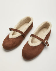 Lyla Faux Suede Shearling Ballet Flats