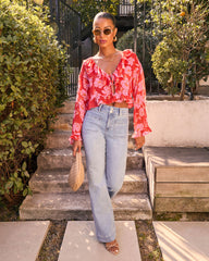 Lovers Bloom Floral Ruffle Blouse
