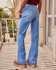 Found You Here Stretch High Rise Wide Leg Jeans