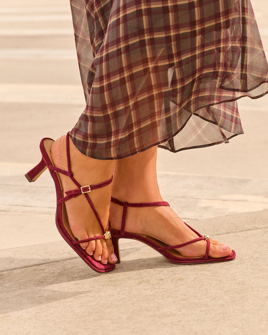 Mylee Strappy Faux Suede Heels
