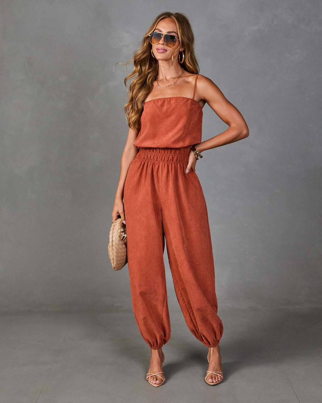 Sunlit Stone Twill Jumpsuit