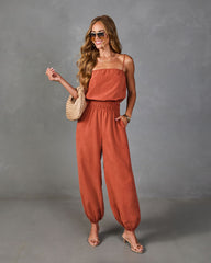 Sunlit Stone Twill Jumpsuit