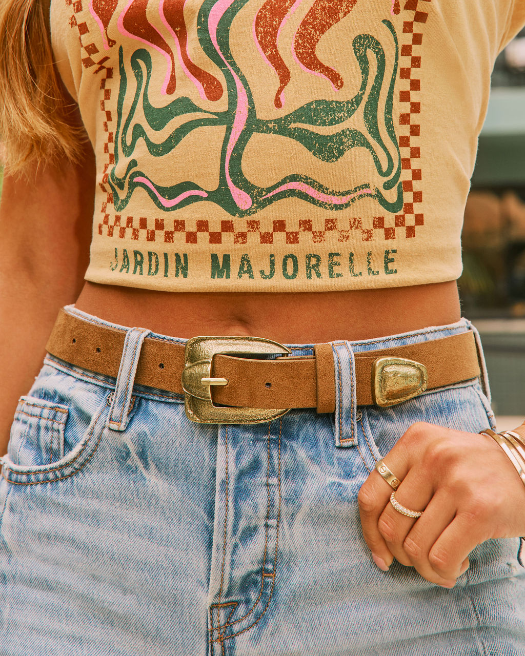 Parison Faux Suede Western Belt