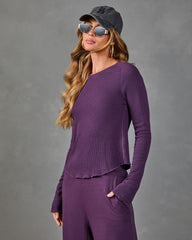 Morisette Waffle Knit Long Sleeve Top