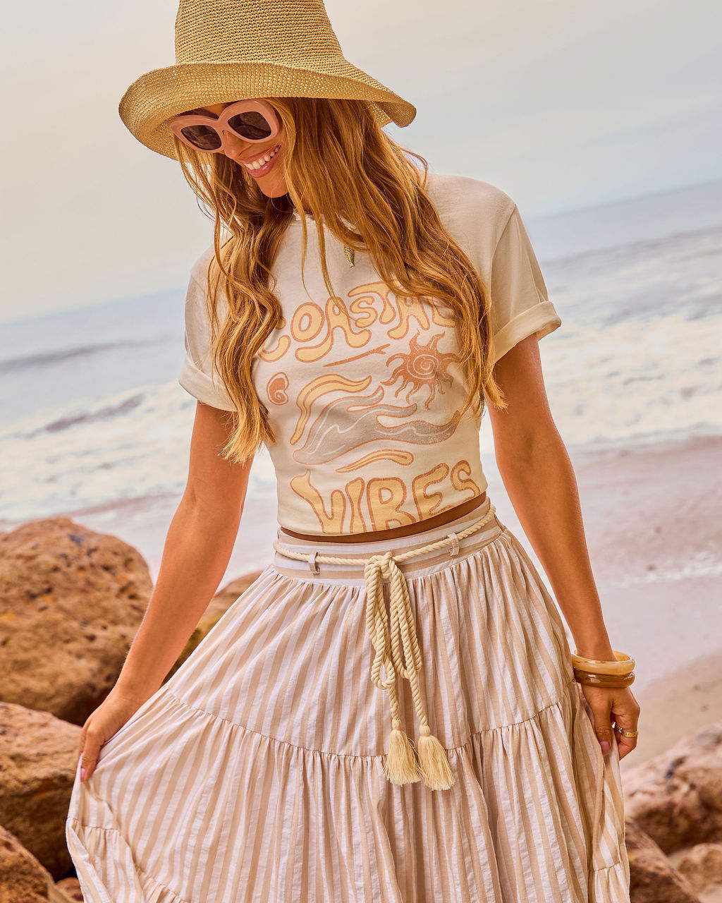 Coastal Vibes Cotton Graphic Short Sleeve Tee