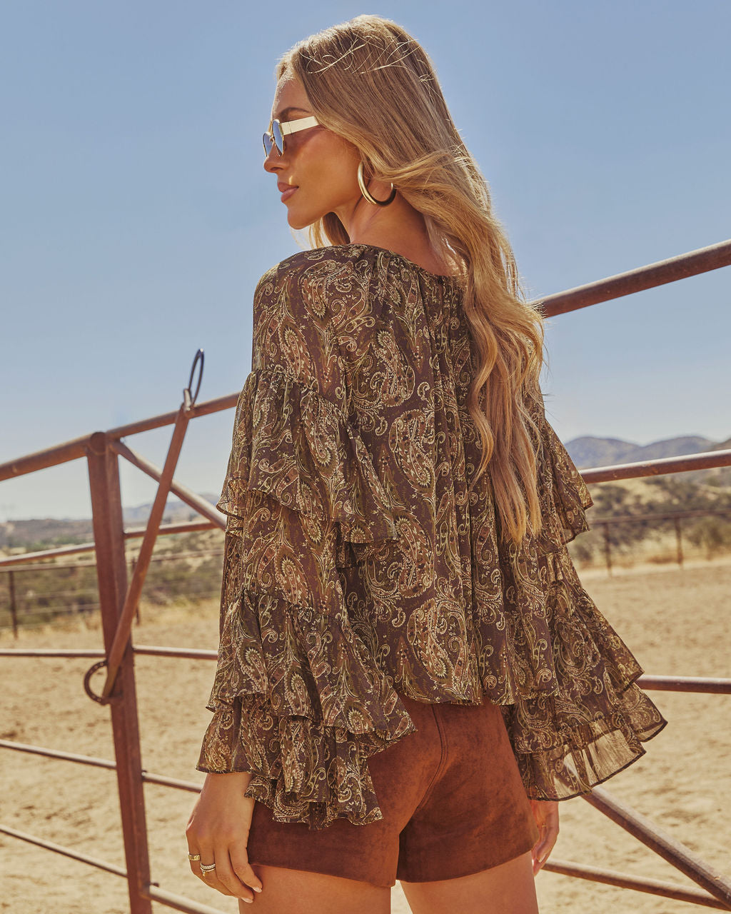 Saison Ruffle Paisley Blouse