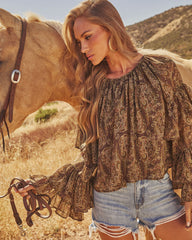 Saison Ruffle Paisley Blouse