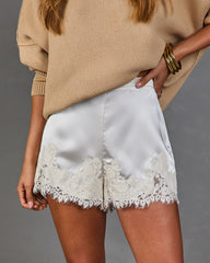 Rowan Satin Lace Trim Shorts