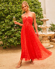 Bloom Escape Pleated Floral Maxi Dress