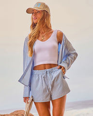 Harbor Lights Striped Button Down Top